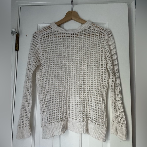 Theory Rainee Pointing Open Knit Sweater - Cream - Picture 2 of 6
